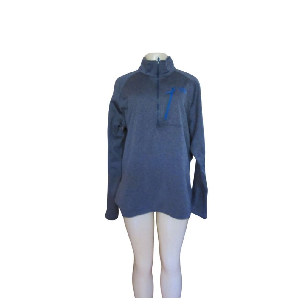 The North Face Mens Blue/Gray Quarter Zip Pullover Jacket XL